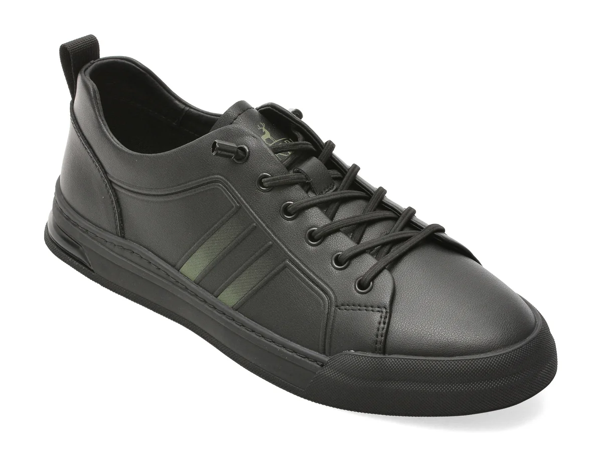 Pantofi Sport Caribu Negri, V260005, Din Piele Naturala