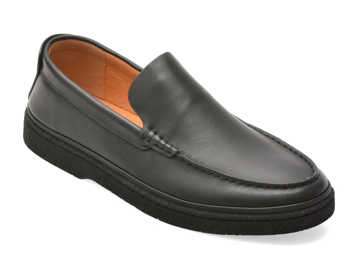Mocasini Otter Negri, J260016, Din Piele Naturala