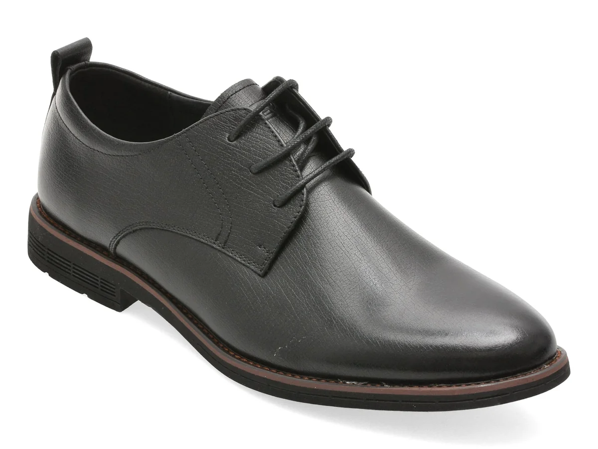 Pantofi Eleganti Otter Negri, V230009, Din Piele Naturala