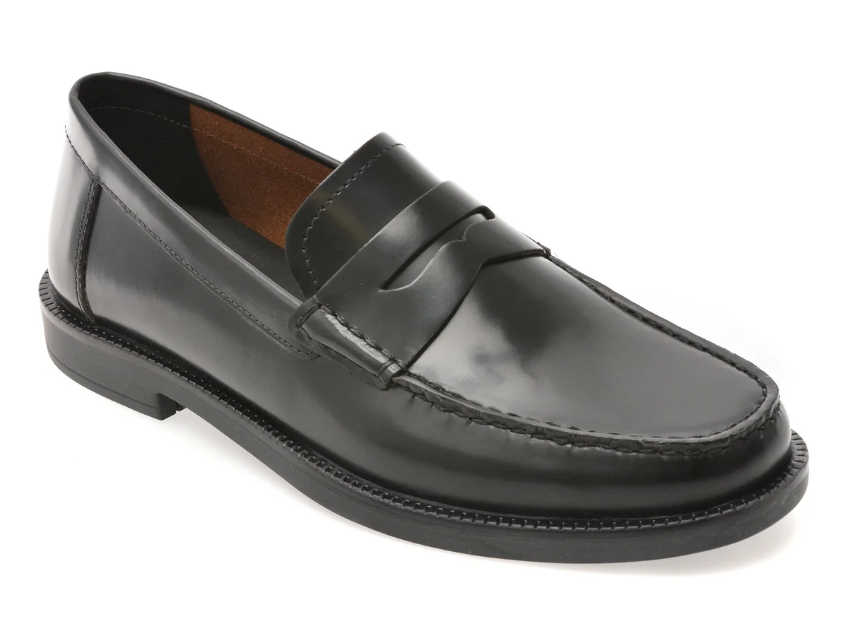 Mocasini Geox Negri U55HVB Din Piele Naturala