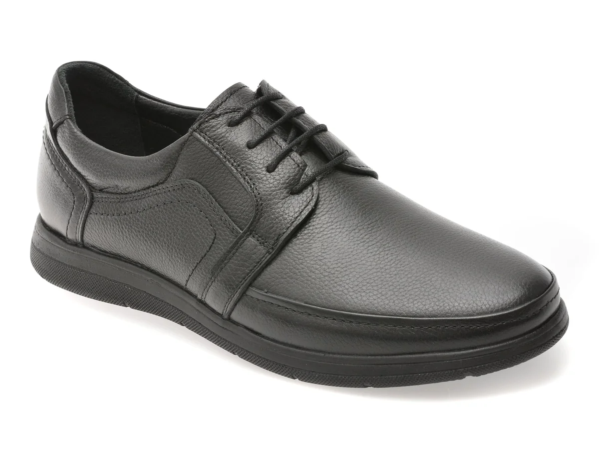 Pantofi Bite The Bullet Negri, Brl901, Din Piele Naturala