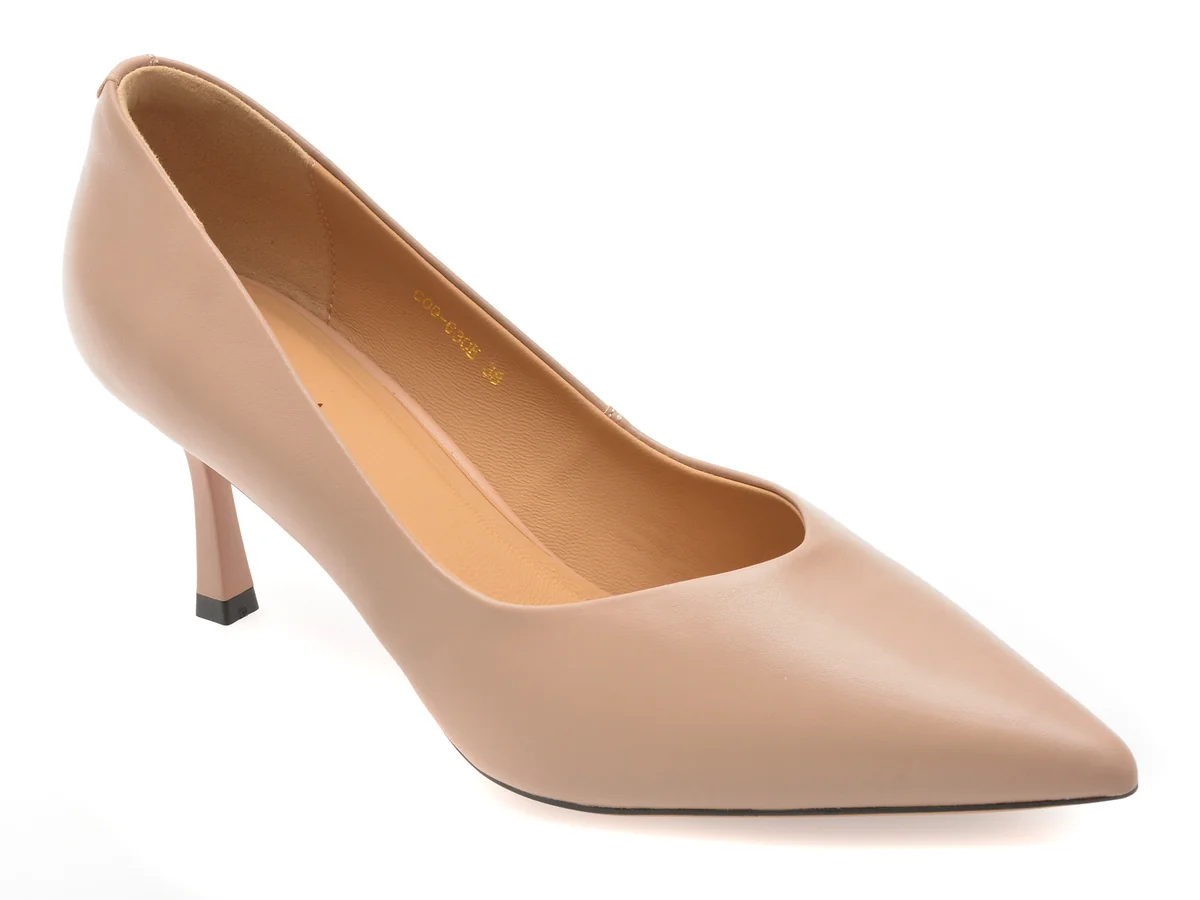 Pantofi Eleganți Epica Nude G09630 Din Piele Naturală