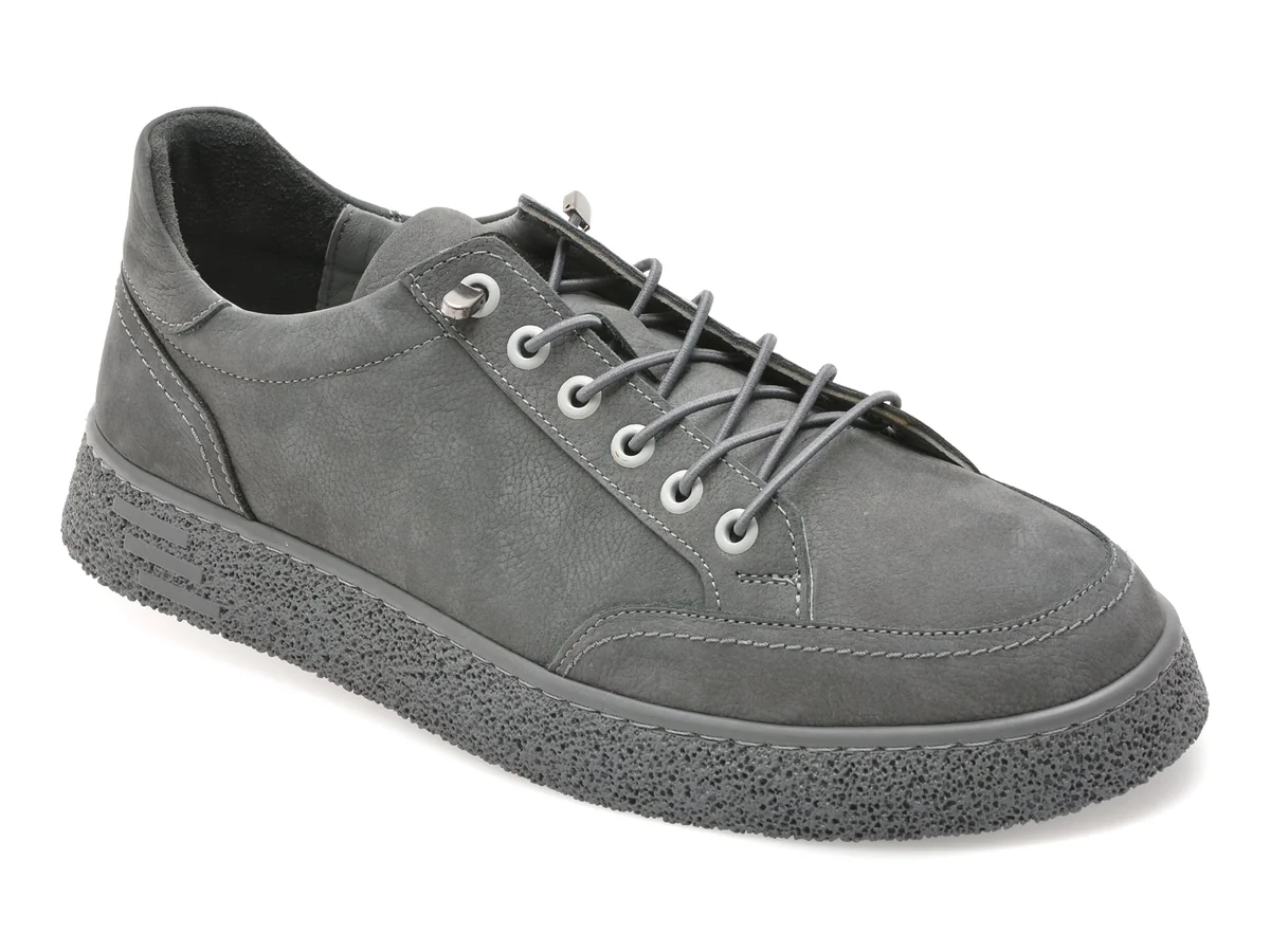 Pantofi Sport Bite The Bullet Gri, RW1138, Din Năbuc