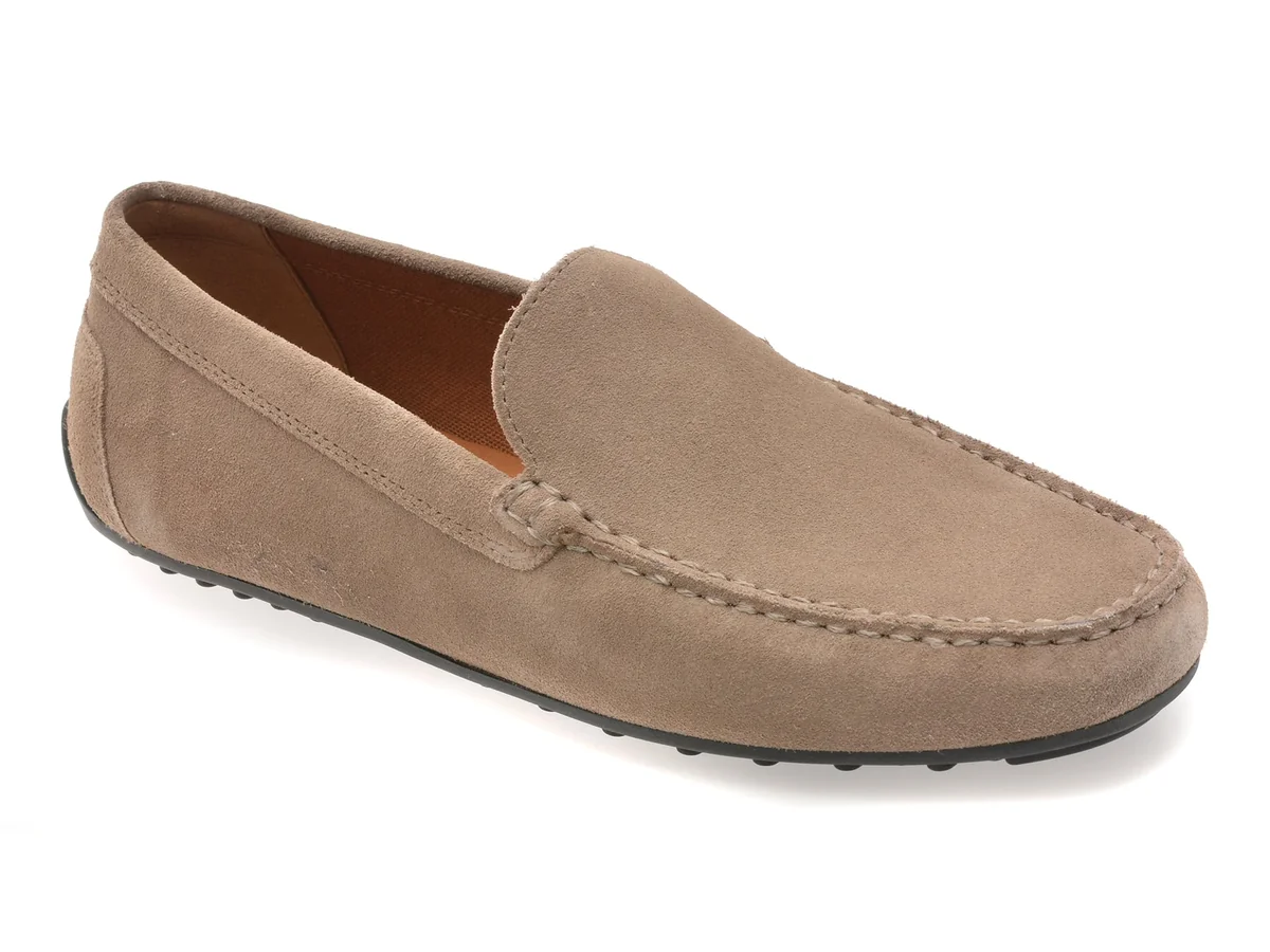 Mocasini Geox Gri, U653KC, Din Piele Întoarsă