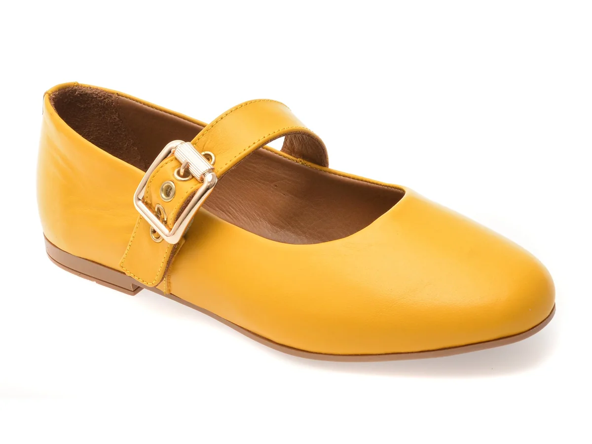 Balerini Flavia Passini Galbeni, 152, Din Piele Naturala