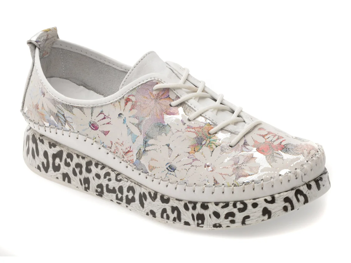 Pantofi Flavia Passini Albi 437 Din Piele Naturala