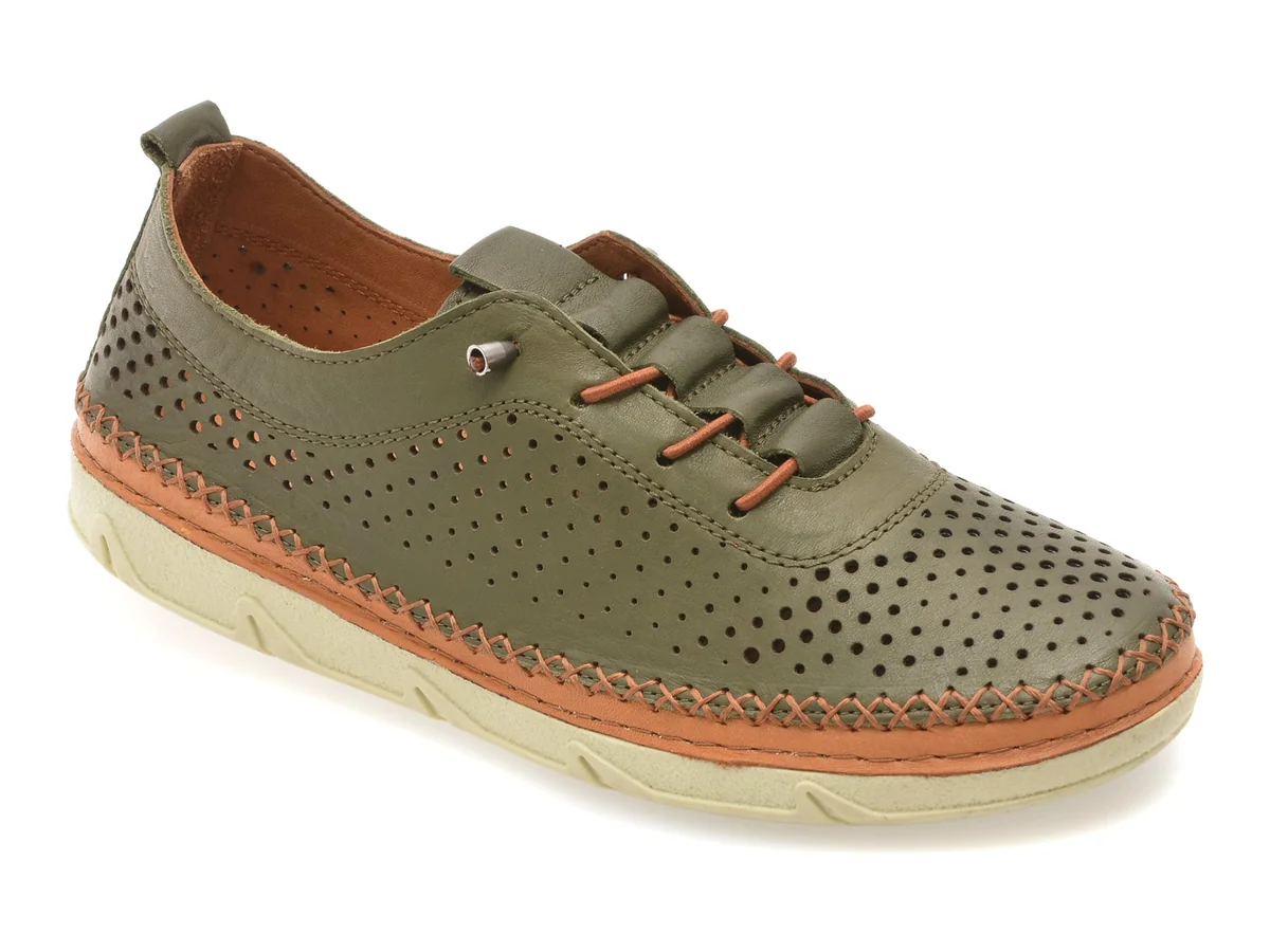 Pantofi Gryxx Kaki, PM2311, Din Piele Naturala
