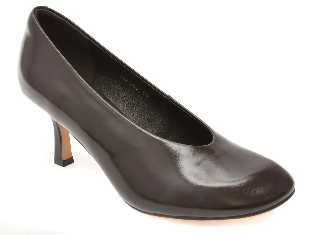 Pantofi Eleganți Epica Maro 639801 Din Piele Naturală Lăcuită