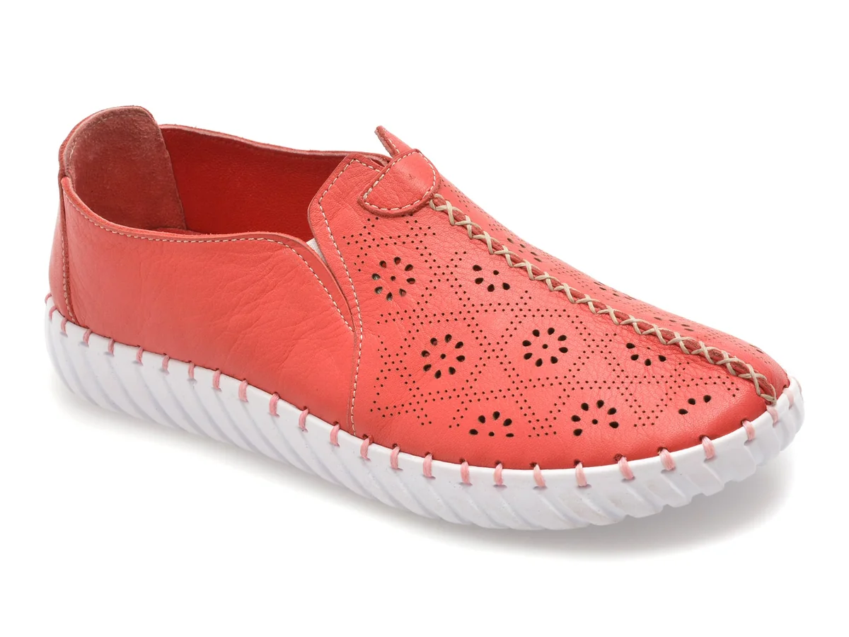 Pantofi Evvia Roșii, EV2905, Din Piele Naturală