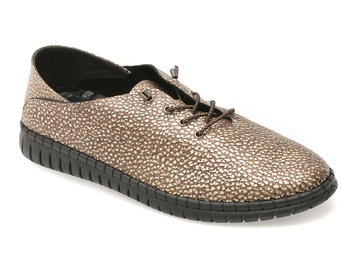 Pantofi Evida Aurii, Ev2902B, Din Piele Naturală