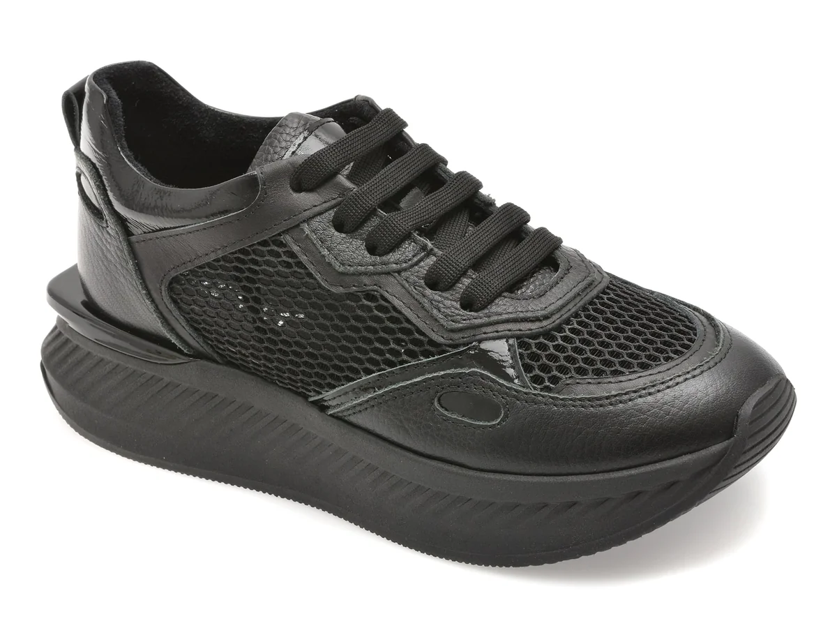 Pantofi Sport Erisma Negri, 208962 Din Material Textil Și Piele Naturală