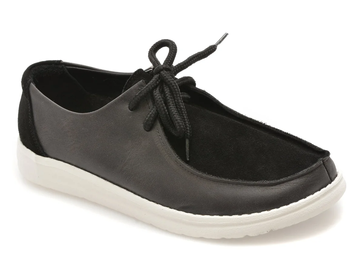 Mocasini Gold Deer Negri 4534321 Din Piele Intoarsa
