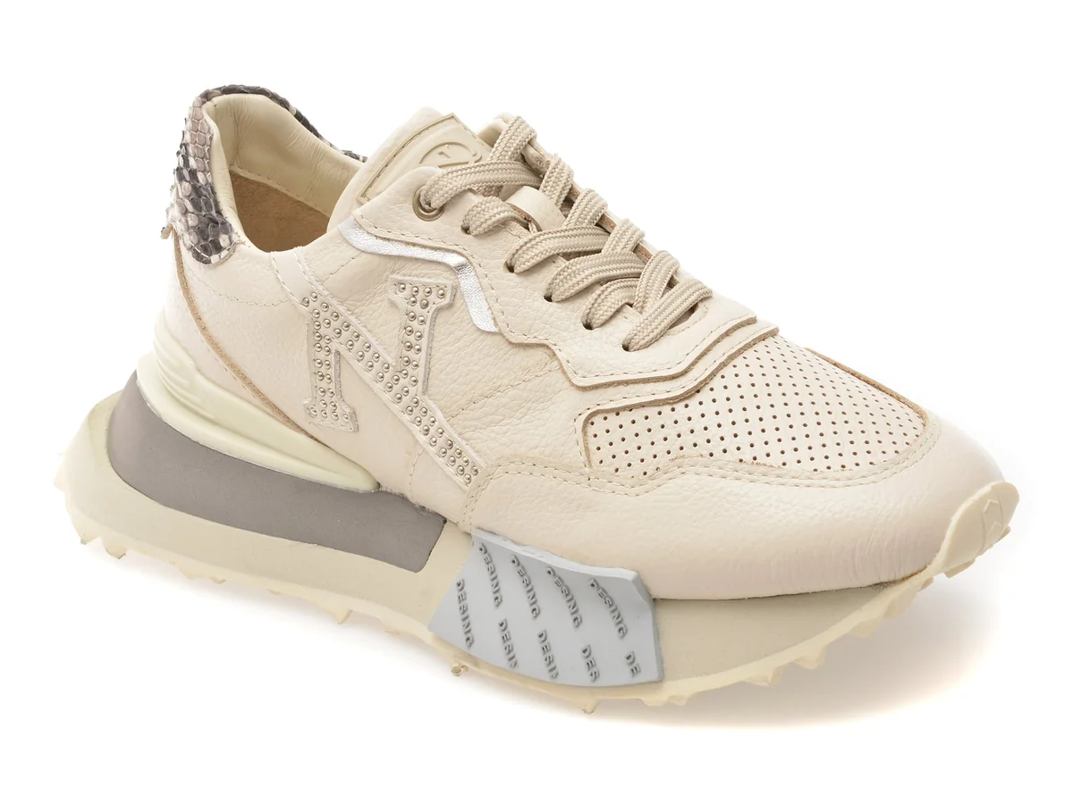 Pantofi Sport Erisma Bej, 1356796, Din Piele Naturala