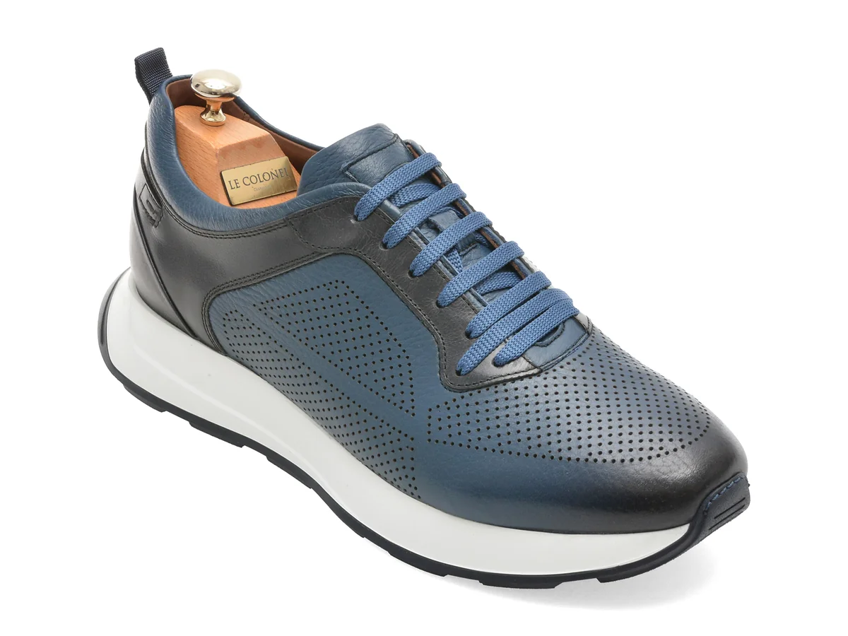 Pantofi Sport Le Colonel Albăștri, 73526, Din Piele Naturală