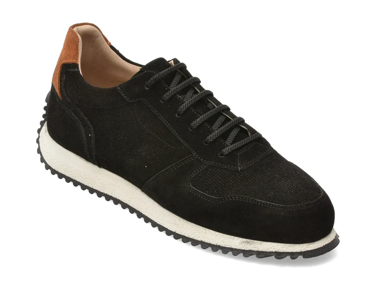 Pantofi Sport Otter Negri G200 Din Piele Întoarsă