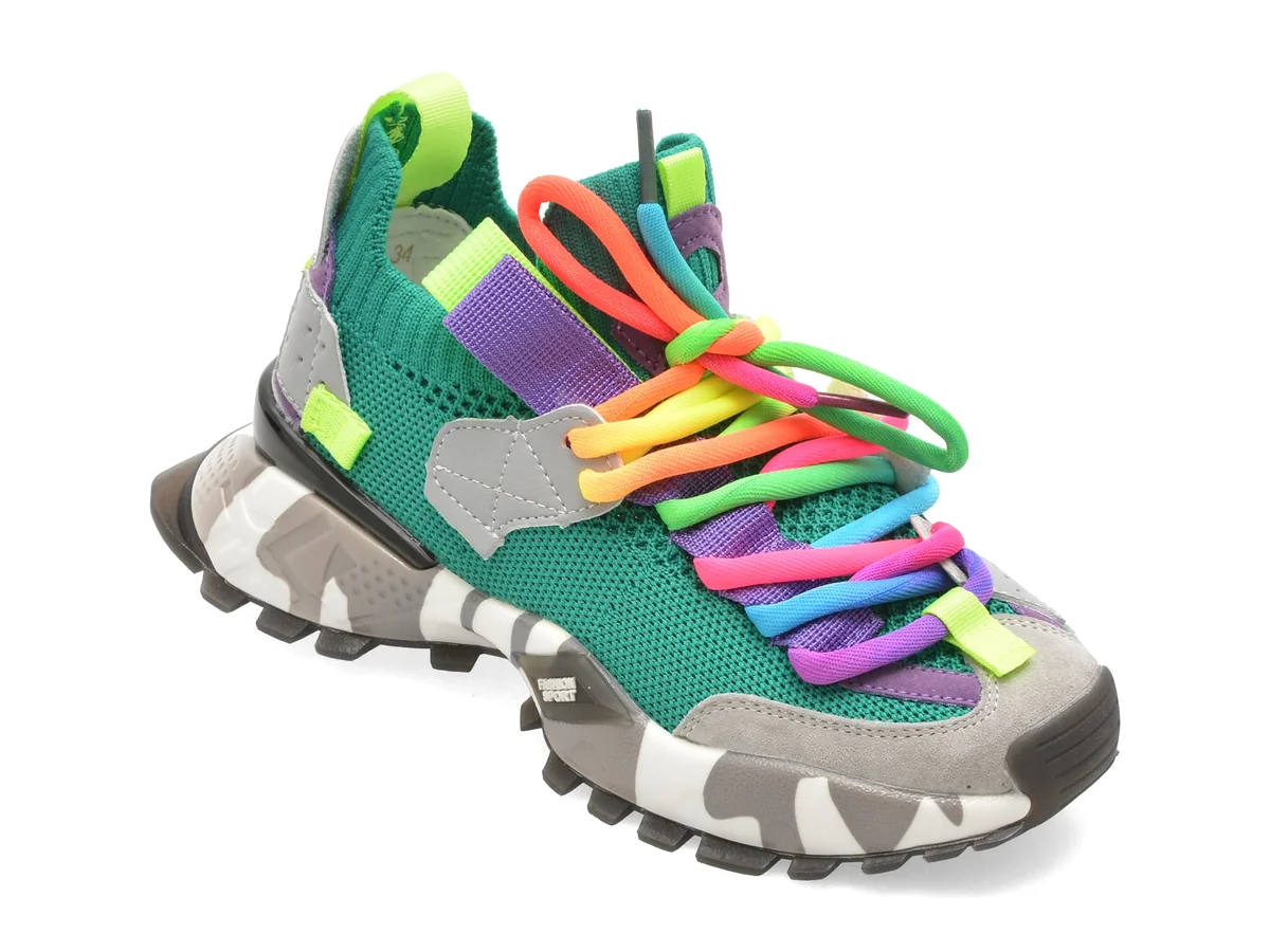 Pantofi Sport Selection Kids Verzi, 18159T, Din Material Textil