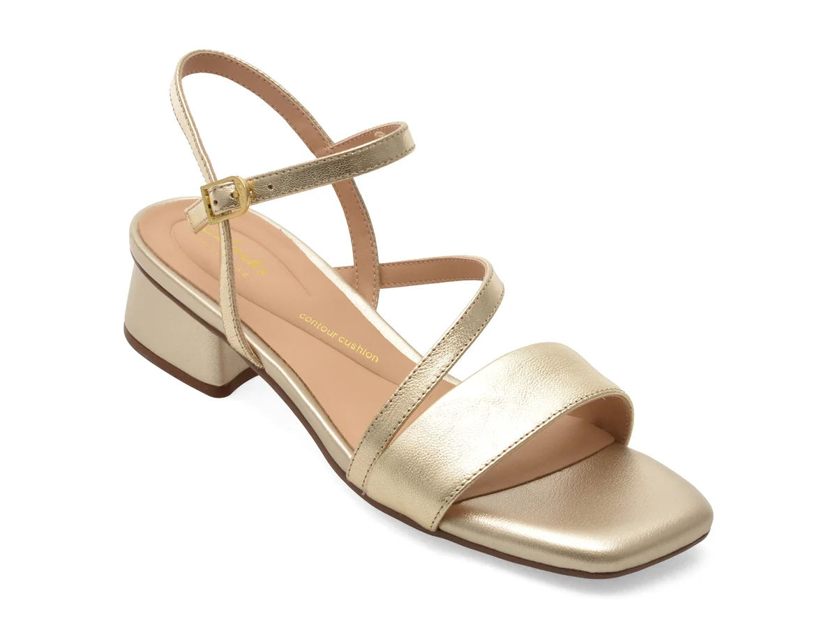 Sandale Clarks Aurii Serina 35 Strap Din Piele Naturala