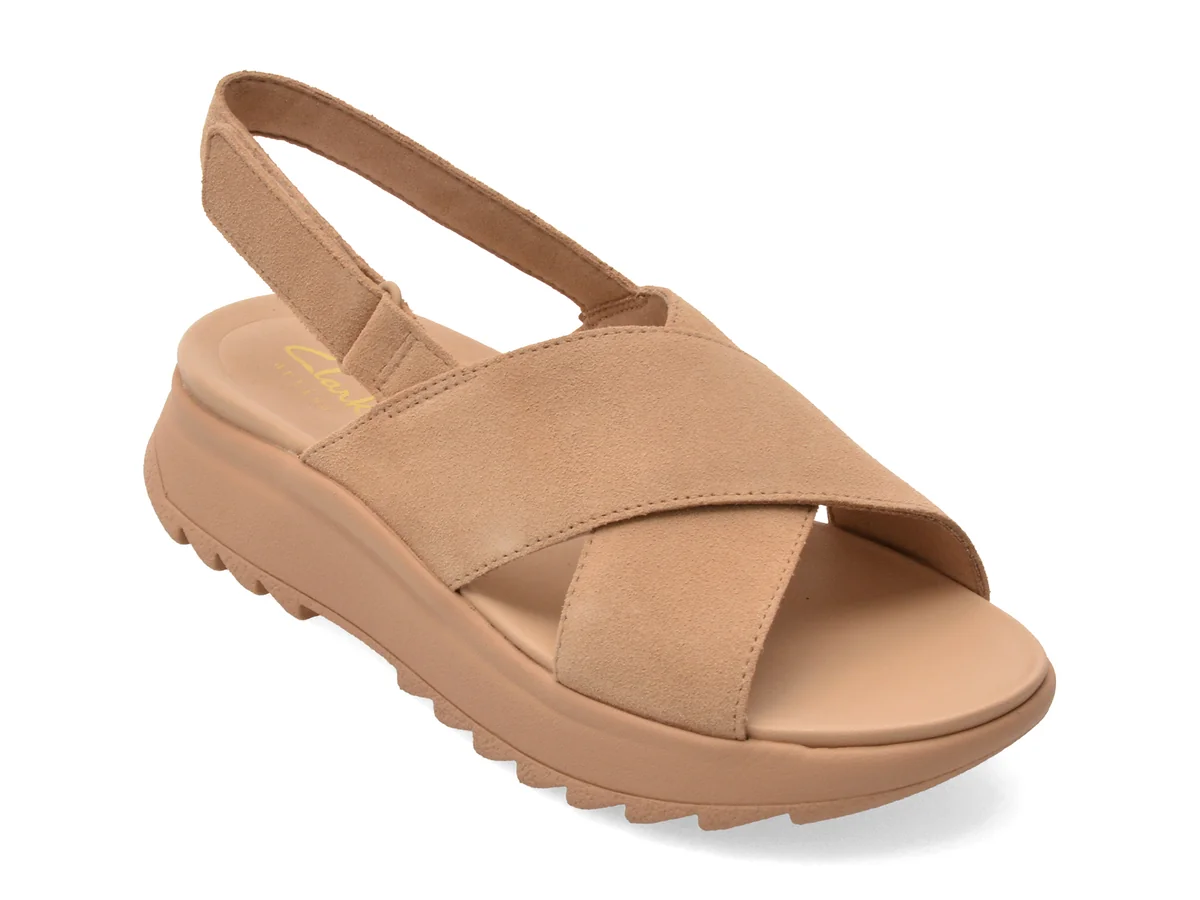 Sandale Clarks Bej, Dash Lite Wish, Din Piele Întoarsă