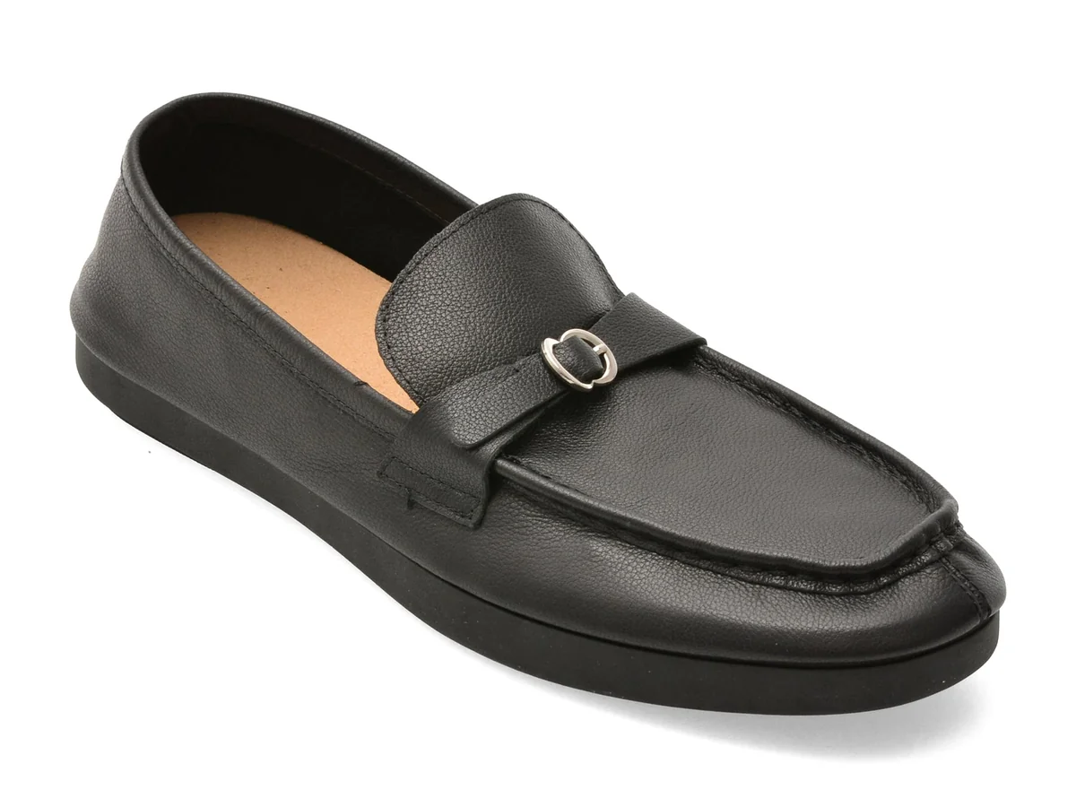Mocasini Image Negri, 2595, Din Piele Naturală