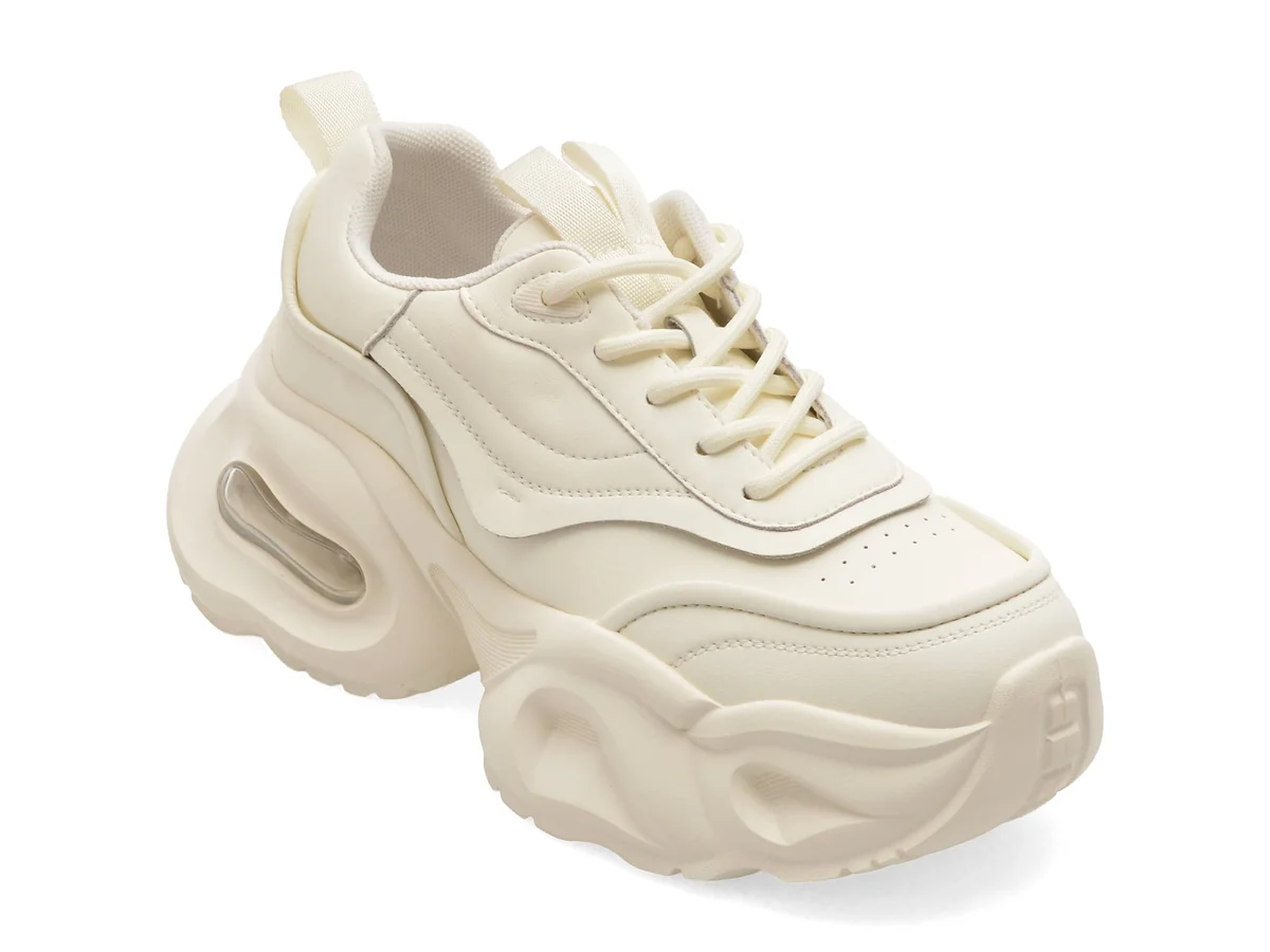 Pantofi Sport Flavia Passini Albi, 5K682, Din Piele Naturala