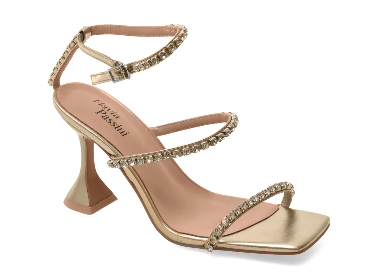 Sandale Elegante Flavia Passini Aurii V1838 Din Piele Naturala