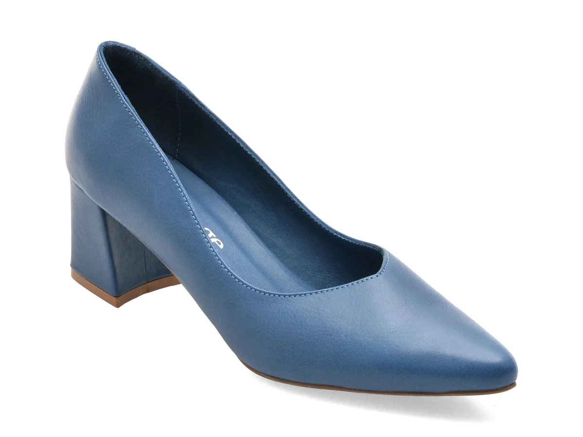 Pantofi Eleganți Image Albastri, 1065, Din Piele Naturală