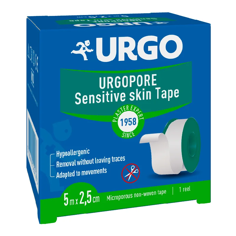 Banda adeziva pentru fixare pansamente UrgoPore, 5 m * 2.5 cm, Urgo