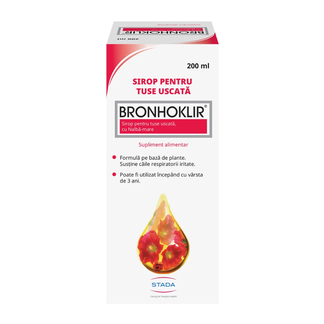 Sirop pentru tuse uscata Bronhoklir, 200 ml, Stada