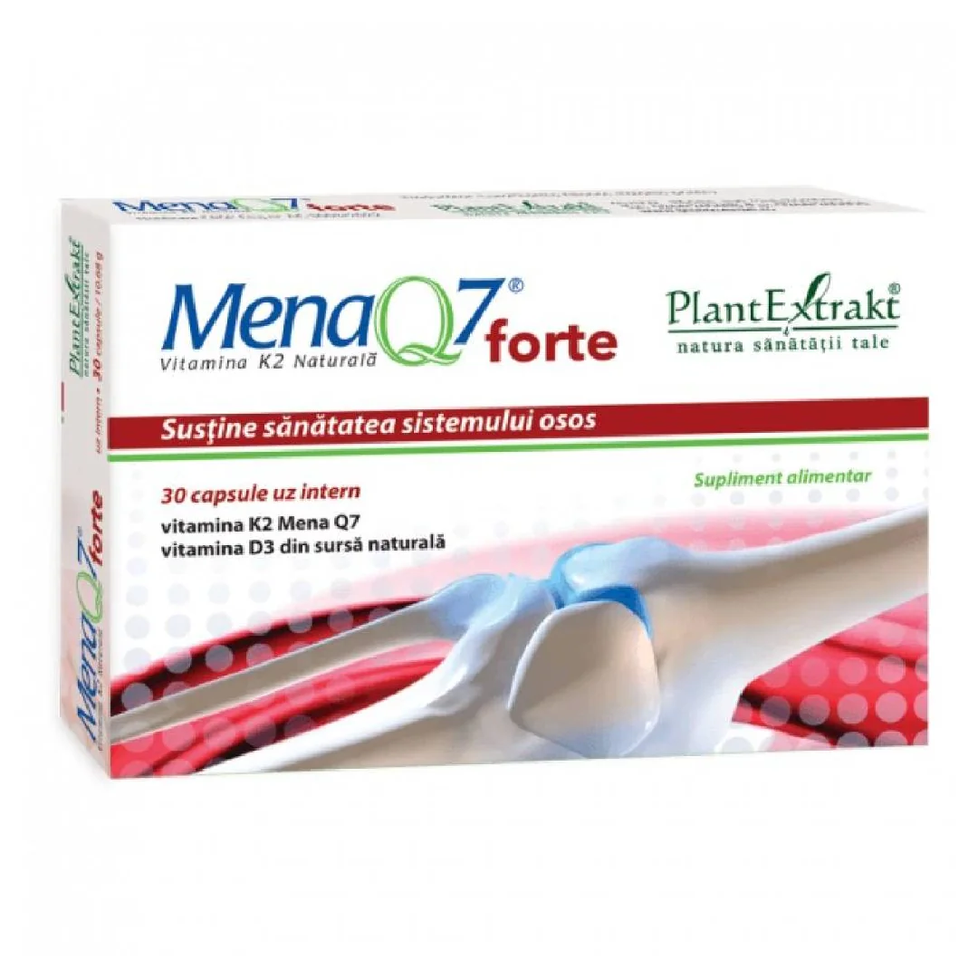 Mena Q7 forte Vitamina K2 Naturala, 30 capsule, Plantextrakt