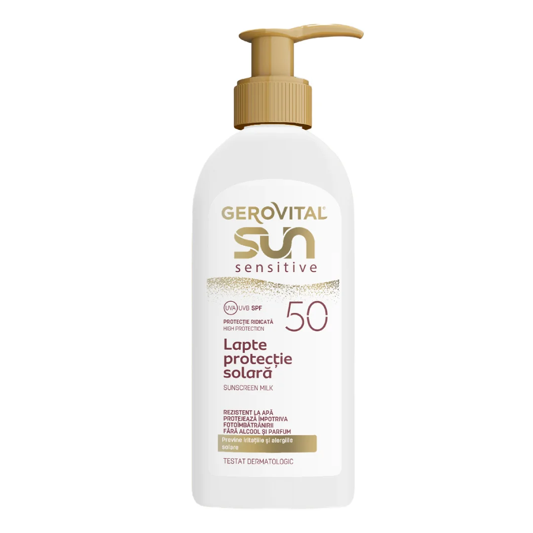 Lapte protectie solara SPF50 Sensitive Sun, 200 ml, Gerovital
