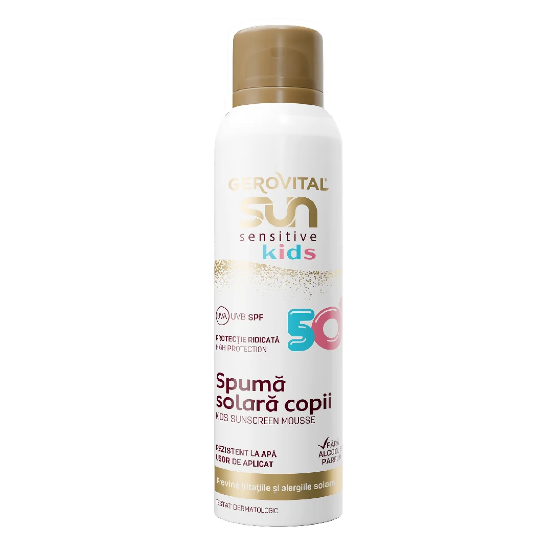 Spuma protectie solara copii SPF50 Sun Sensitive Kids, 150 ml, Gerovital