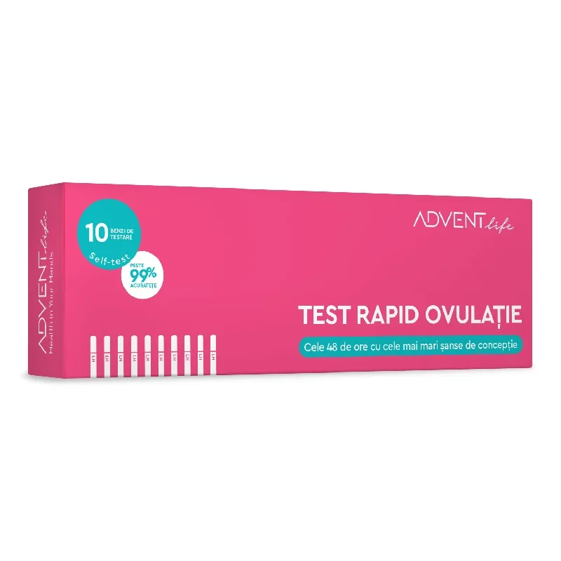 Test rapid ovulatie, 10 benzi testare, Advent Life
