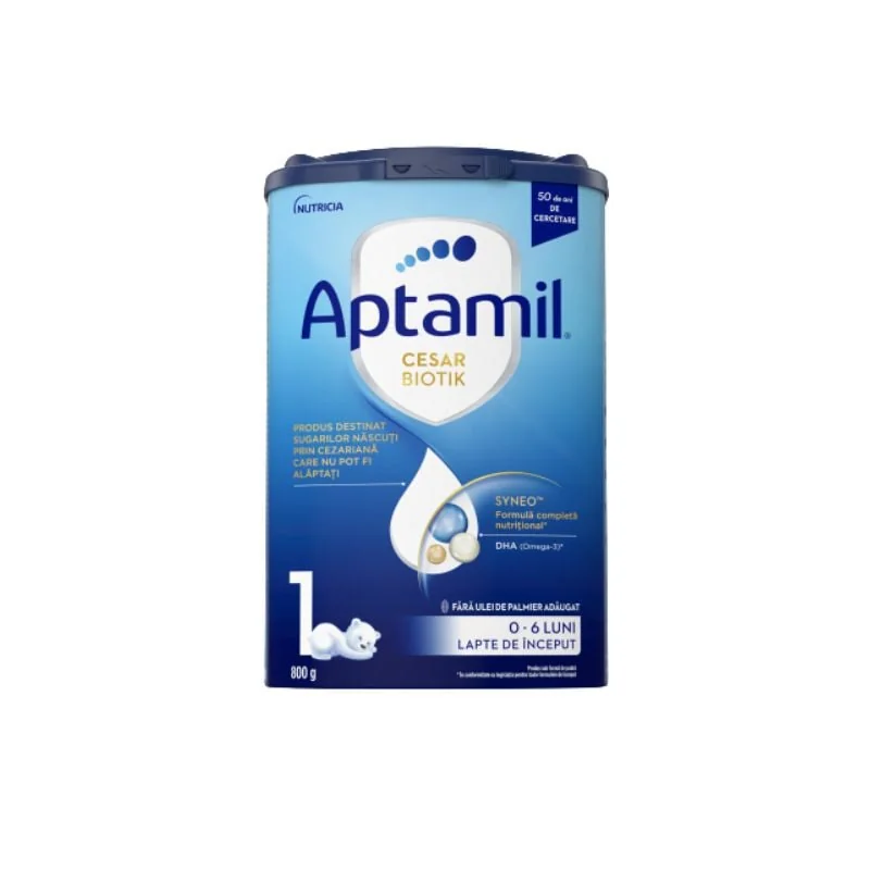 Formula De Lapte Praf Cesarbiotik 1, 0-6 Luni, 800g, Aptamil