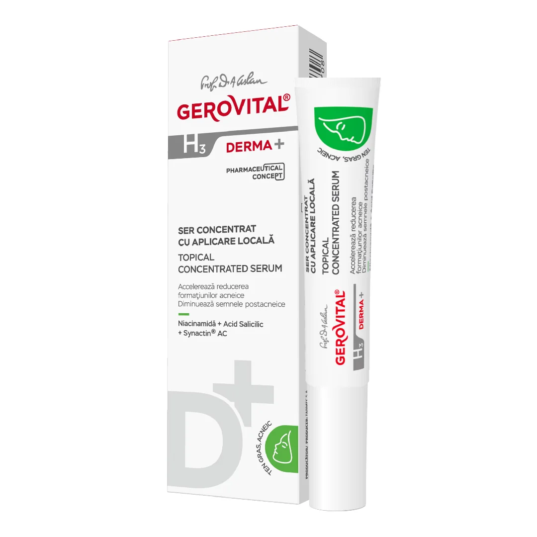 Ser Concentrat Cu Aplicare Locală H3 Derma+, 15 Ml, Gerovital