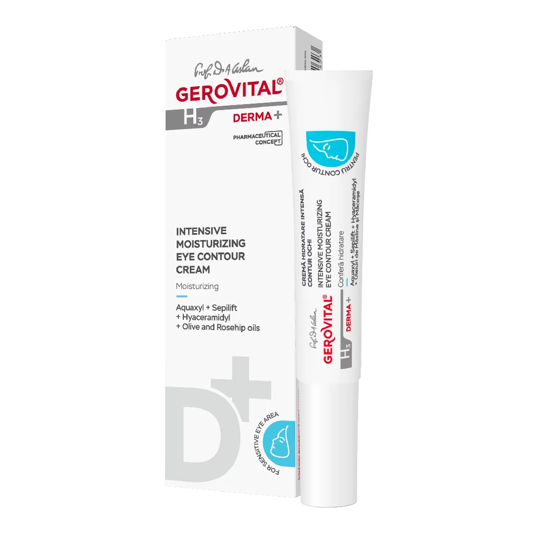 Crema Contur Ochi Pentru Hidratare Intensă H3 Derma+, 15 Ml, Gerovital