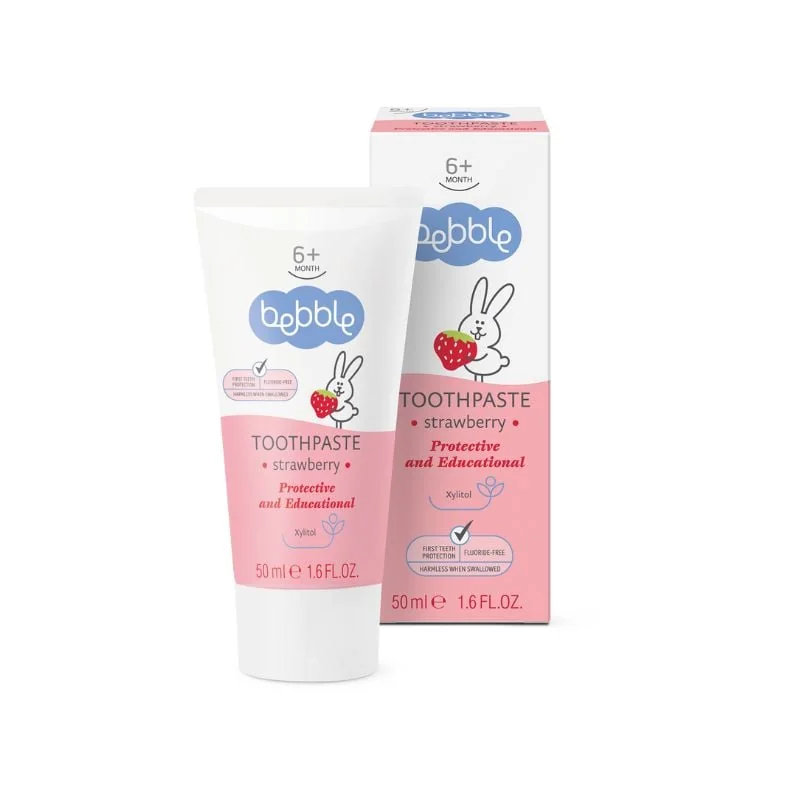 Pasta De Dinti Cu Aroma De Capsune, 6+ Luni, 50 Ml, Bebble