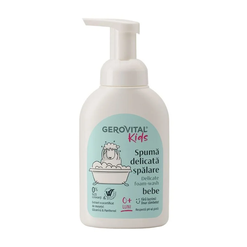 Spumă Delicată Spălare Bebe, 300 Ml, Gerovital Kids