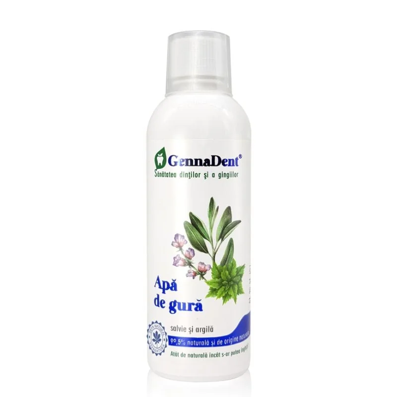 Apa De Gura Cu Salvie Si Argila Gennadent, 500 Ml, VivaNatura