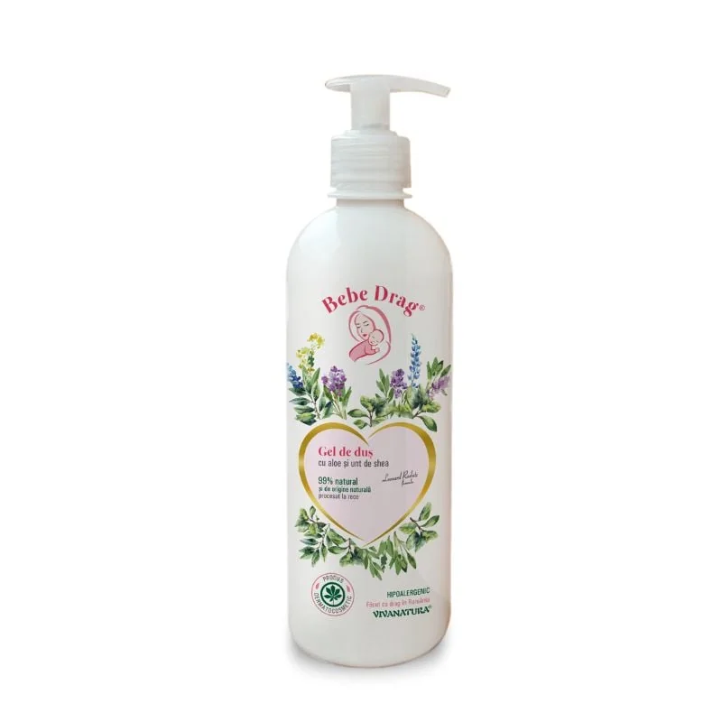Gel De Dus Cu Aloe Si Unt De Shea Bebe Drag, 500 Ml, VivaNatura