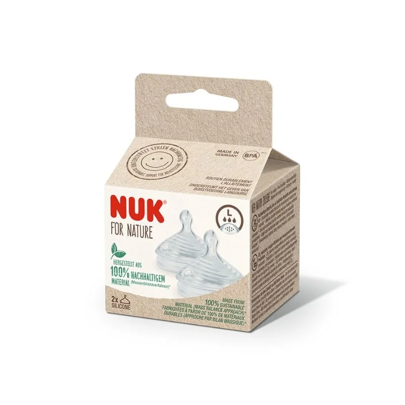 Tetina Din Silicon Nature, Marimea L, 2 Bucati, NUK