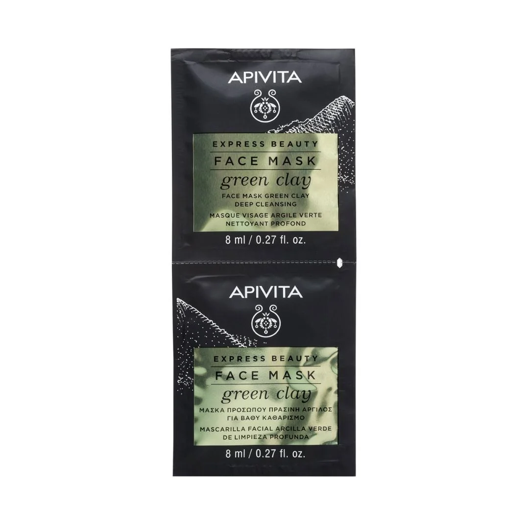 Masca Curatare Cu Argila Verde Pentru Ten Gras, 2*8 Ml, Apivita