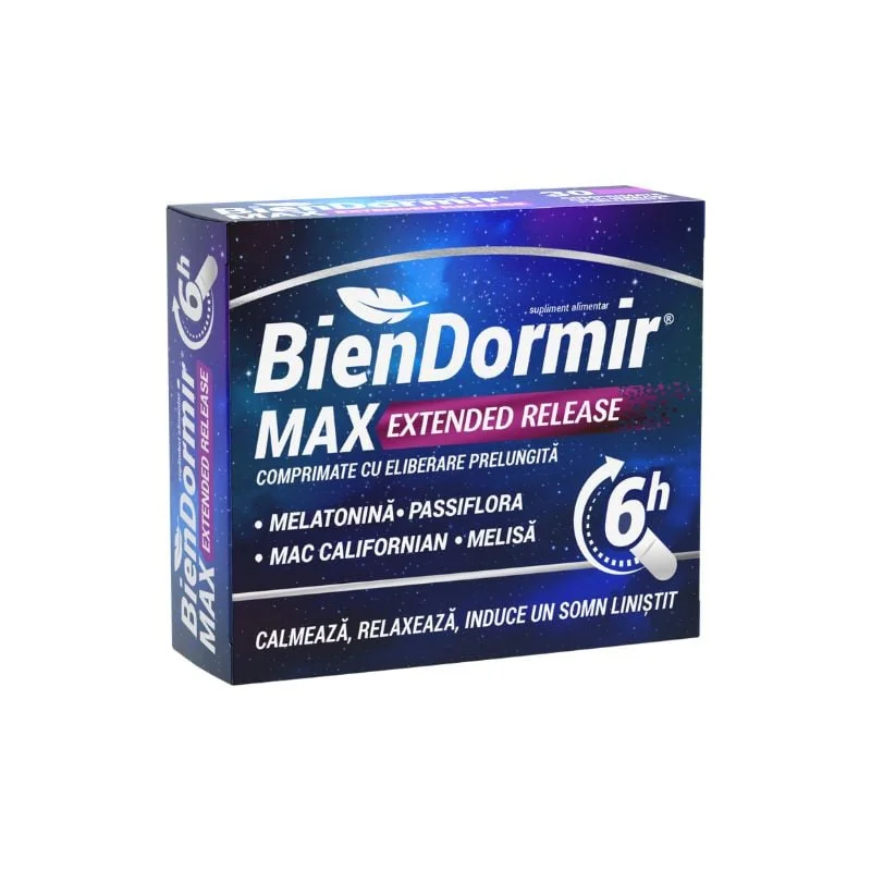 Bien Dormir Max Extended Release, 30 Comprimate, Fiterman Pharma