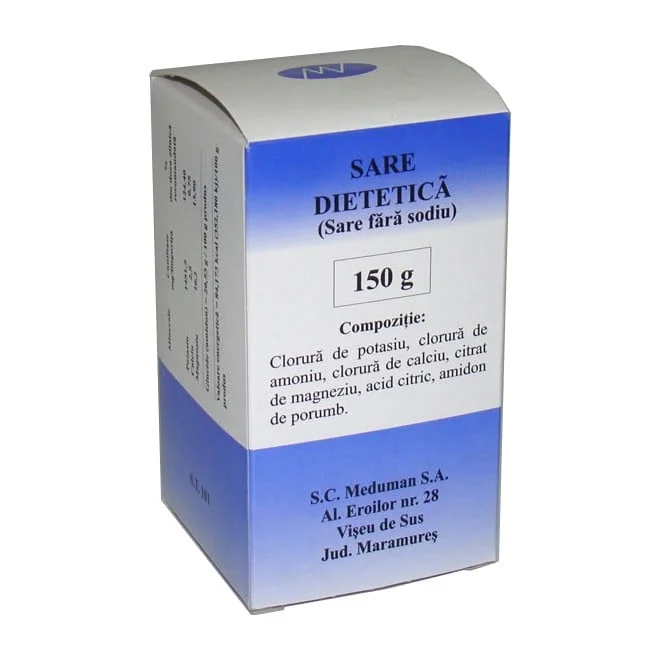 Sare Dietetica (Fara Sodu), 150 G, Meduman