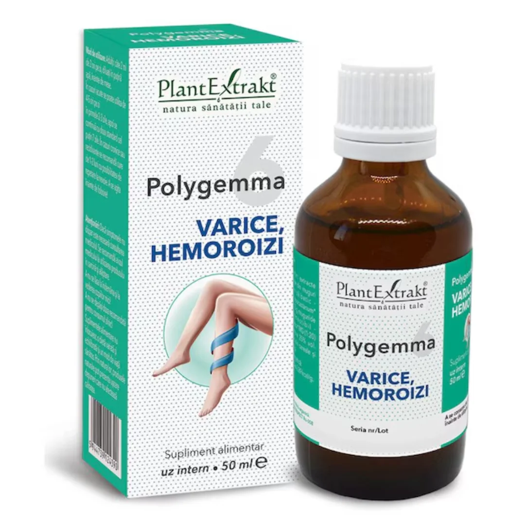 Polygemma 6 Varice Și Hemoroizi, 50 Ml, Plant Extrakt