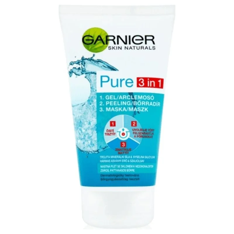 Gel De Curatare 3 In 1 Pure Active Skin Naturals, 150 Ml, Garnier