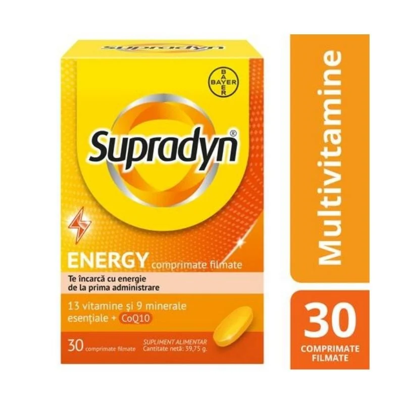 Supradyn Energy Cu Coenzima Q10, 30 Comprimate, Bayer