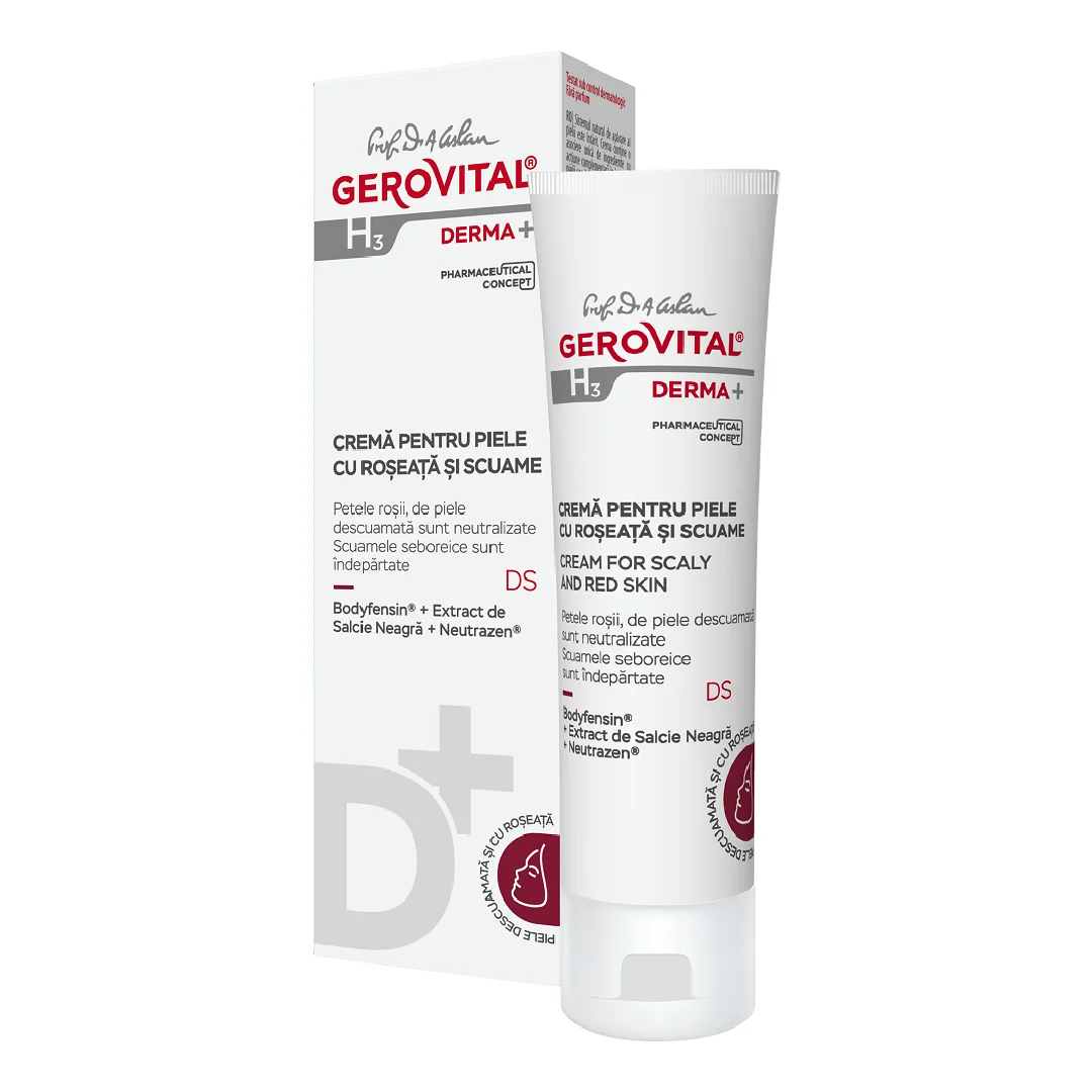 Crema Pentru Piele Cu Rosete Si Scuame H3 Derma+, 50 ML, Gerovital