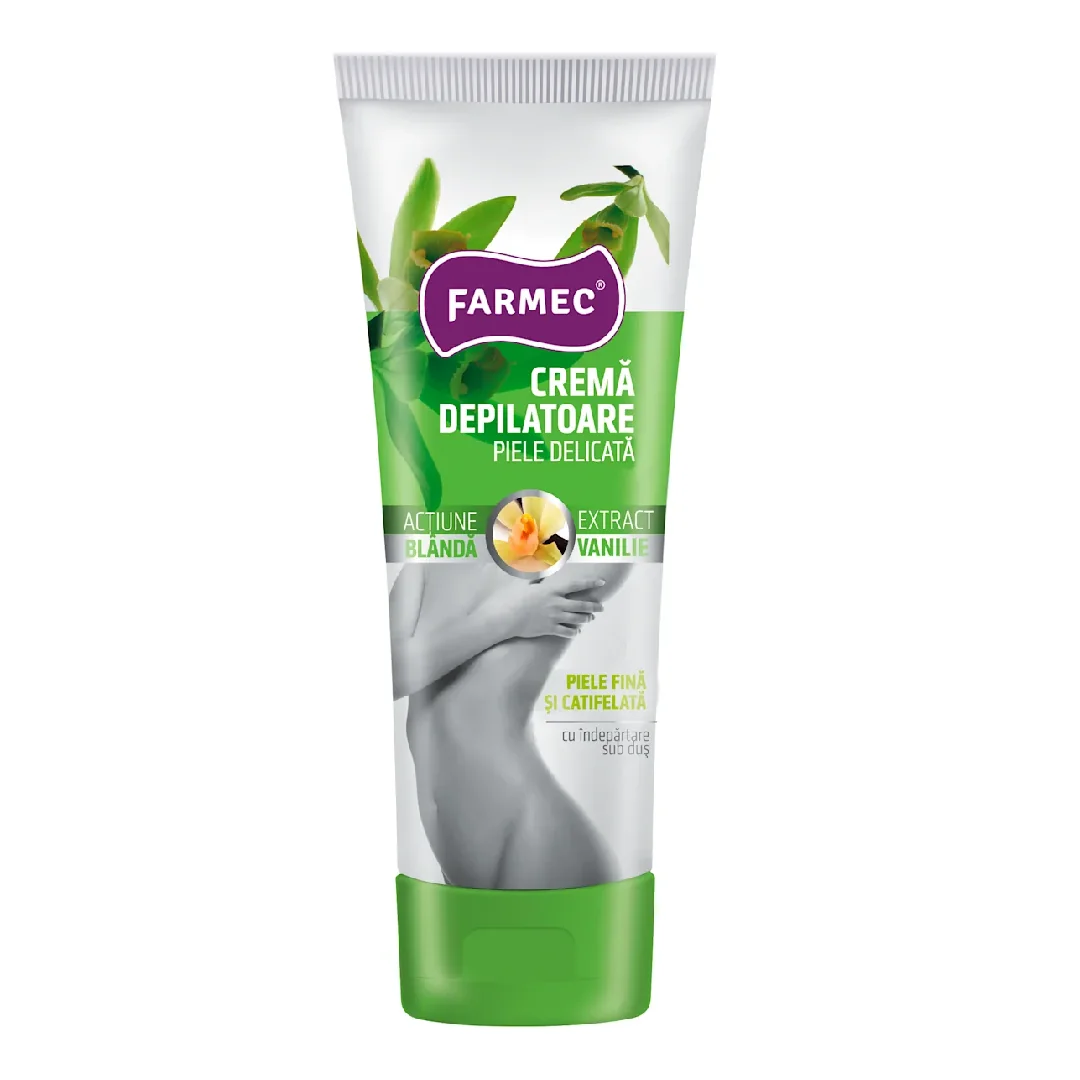 Crema Depilatoare Vanilie, Piele Sensibilă, 150 Ml, Farmec