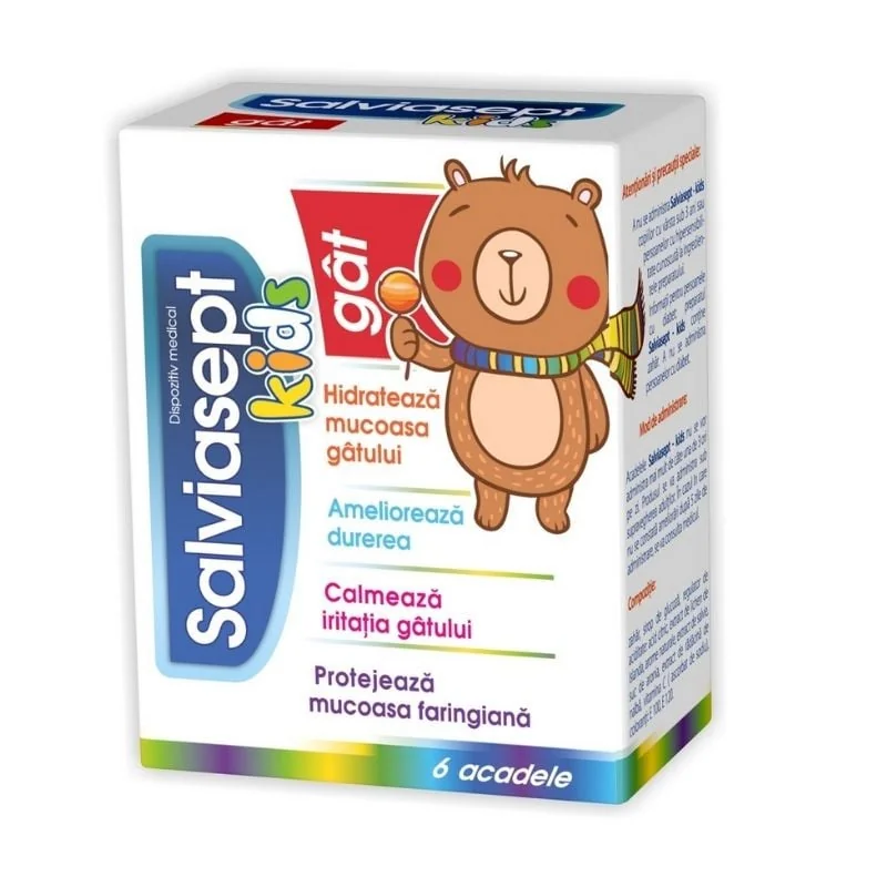 Salviasept Kids, Durere Gat, 6 Acadele