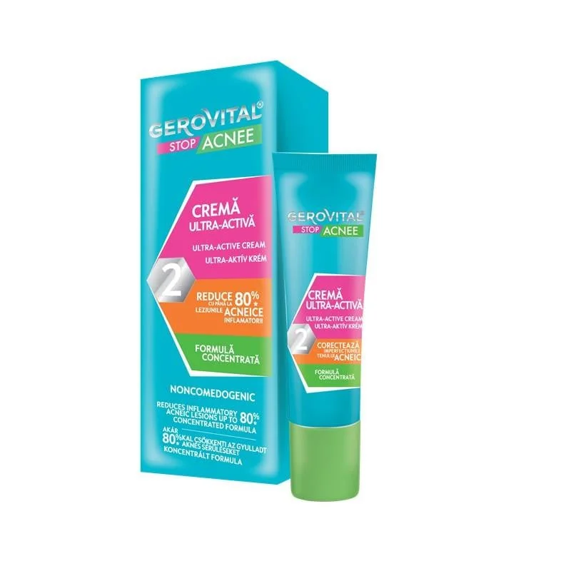 Crema Ultra Activa Stop Acnee, 15 Ml, Gerovital